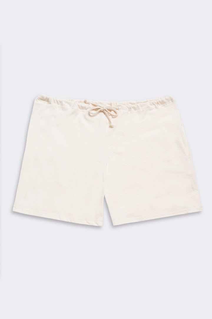 Women's Organic Drawstring Only Lounge Shorts in Natural