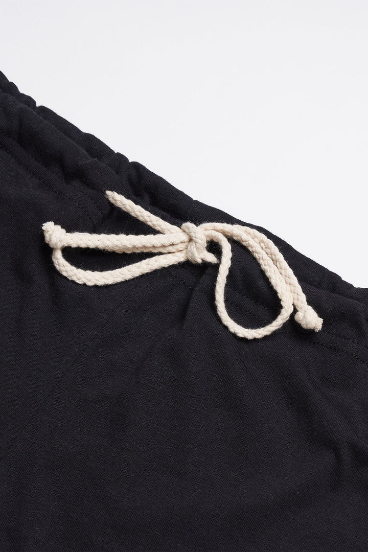 Women's Organic Drawstring Only Lounge Shorts in Black