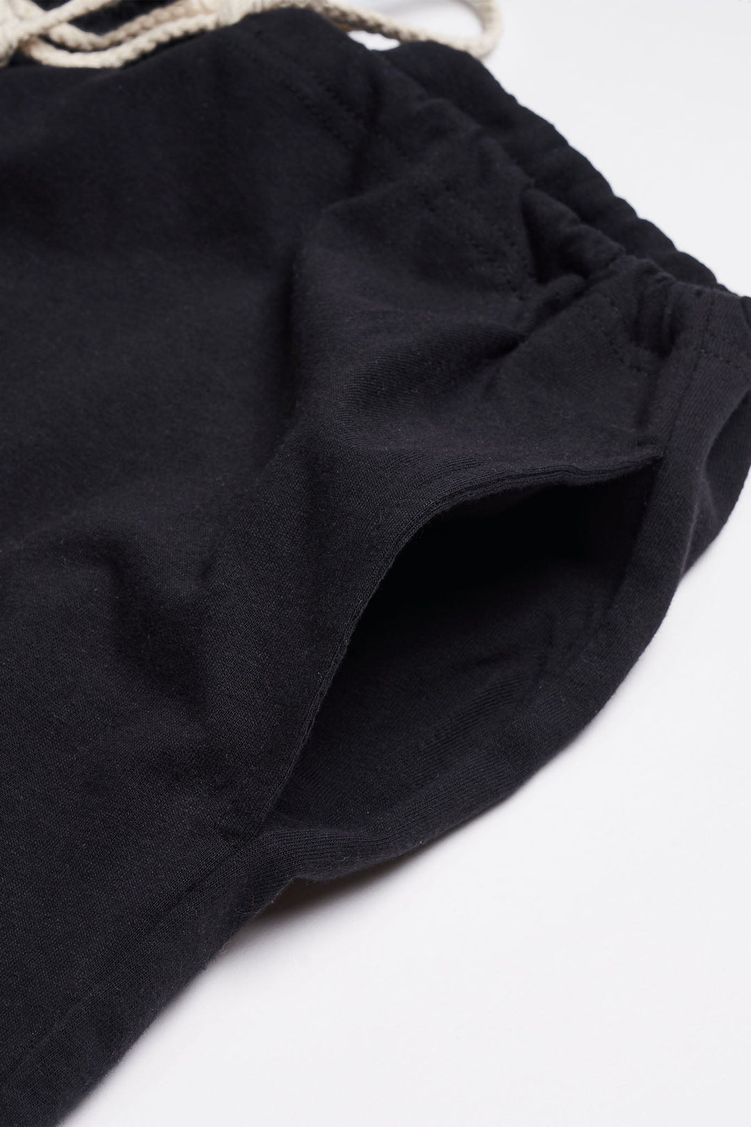 Women's Organic Drawstring Only Lounge Shorts in Black