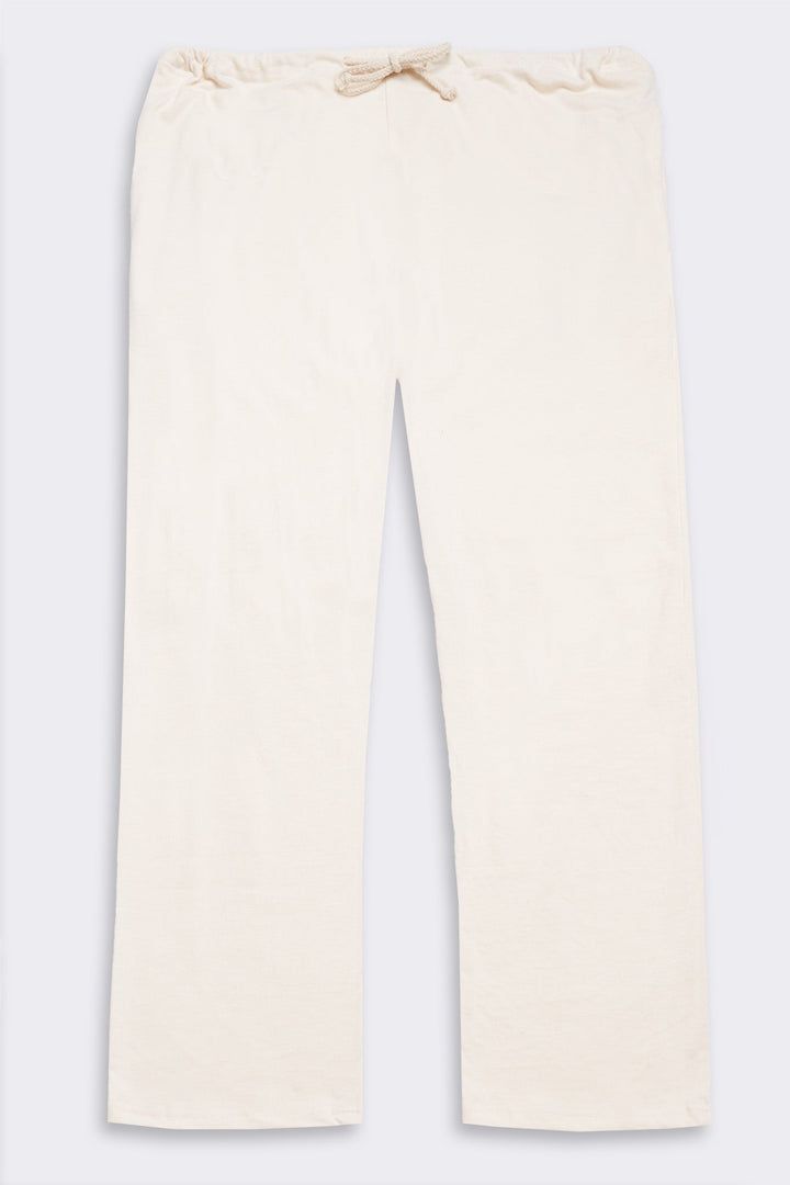 Women's Organic Drawstring Only Lounge Pants in Natural