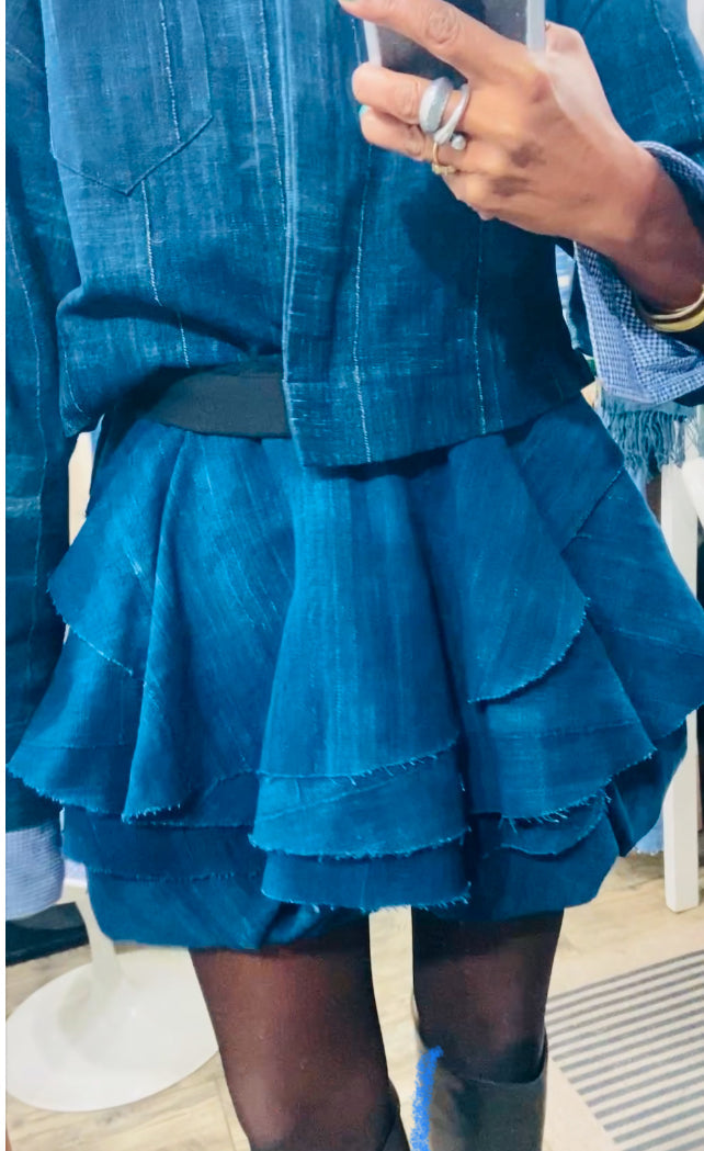 Kokeb Indigo bubble skirt