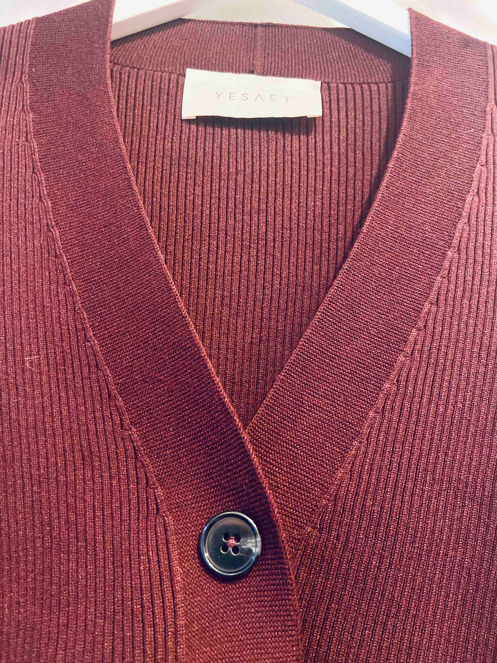 Konjit, cropped rib cardigan