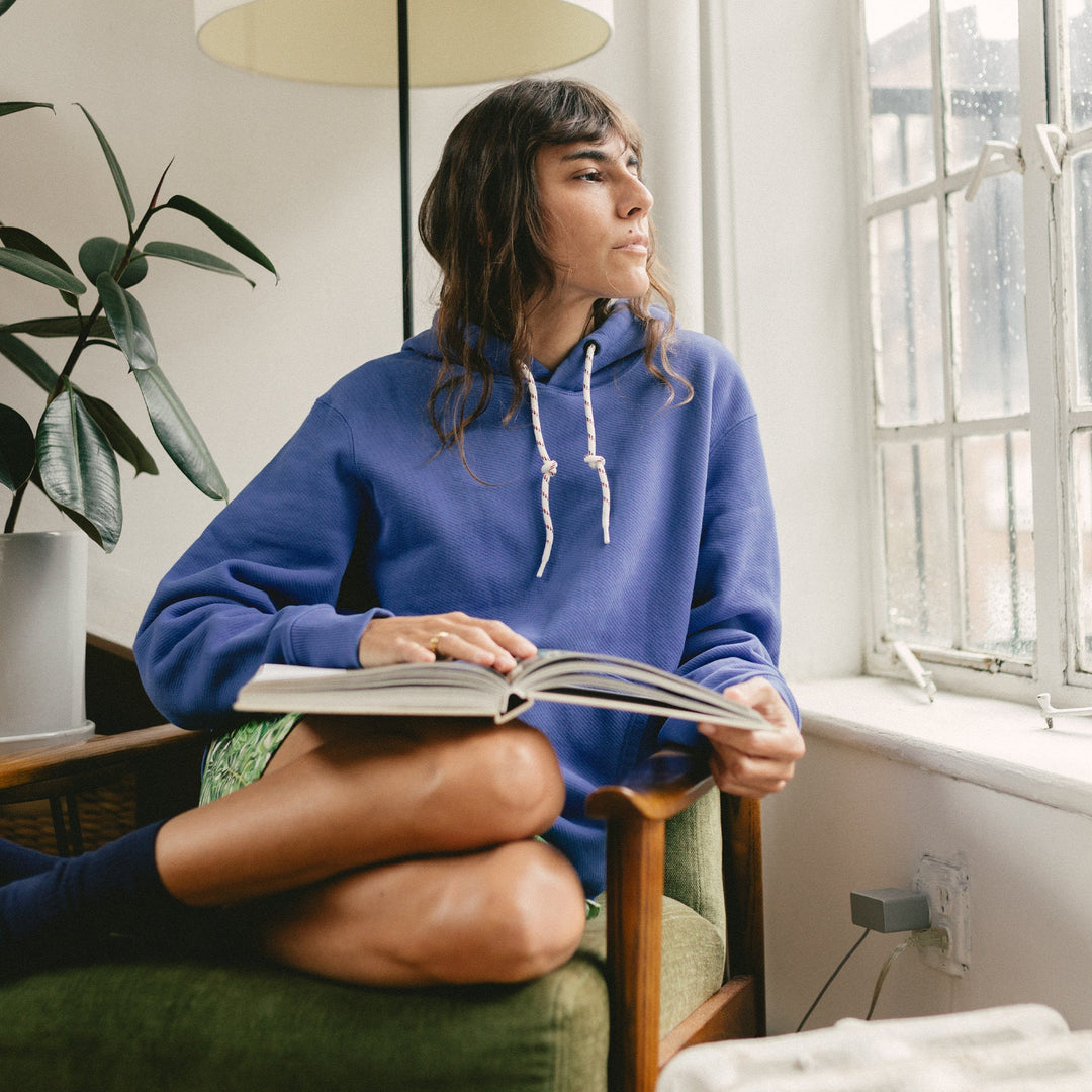 Organic Cotton 685 GSM French Terry Hooded Sweatshirt - Beaucoup Blue