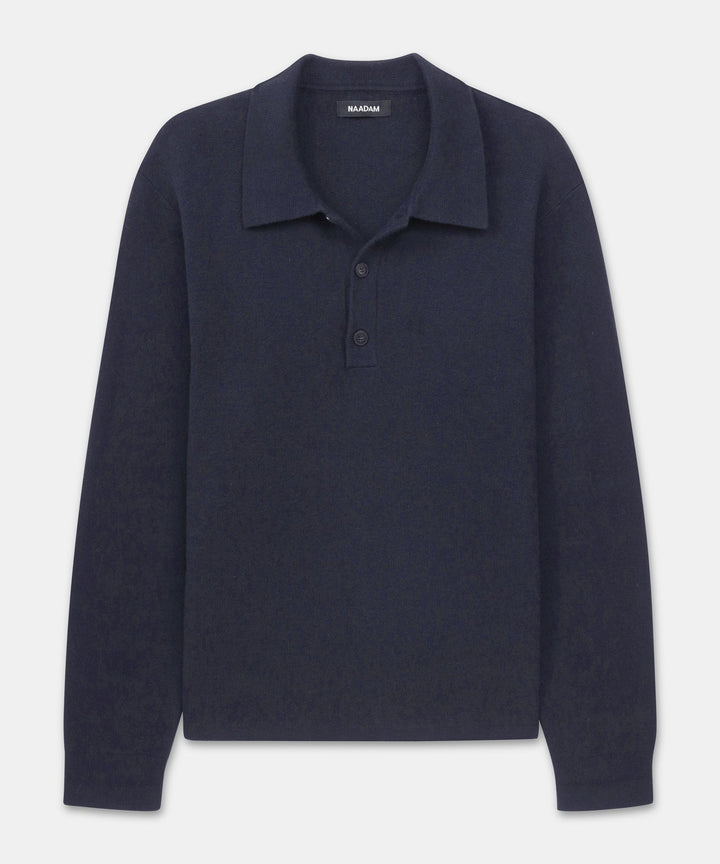 Cotton Cashmere Polo Sweater