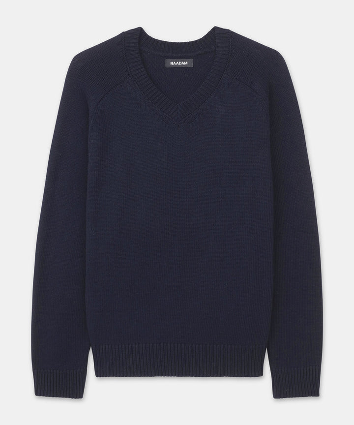 Cotton Relaxed V-Neck Sweater