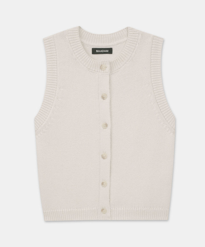 Cotton Sleeveless Cardigan