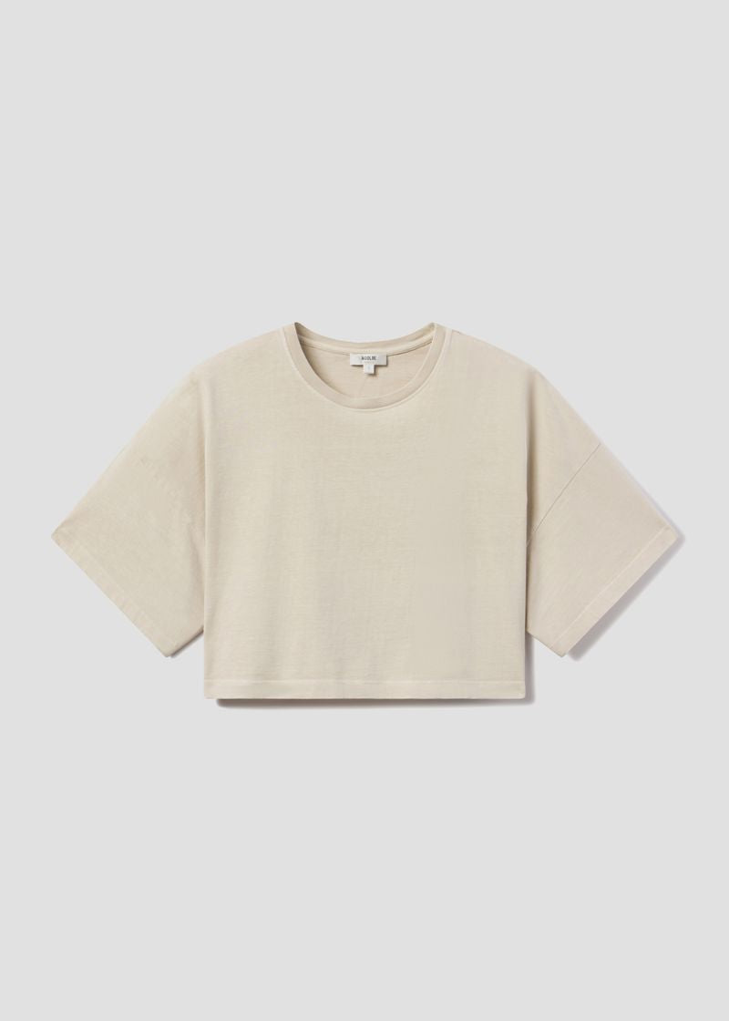 Arli Oversized Cropped Tee in Brown Rice