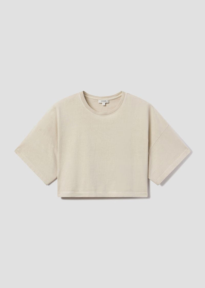 Arli Oversized Cropped Tee in Brown Rice