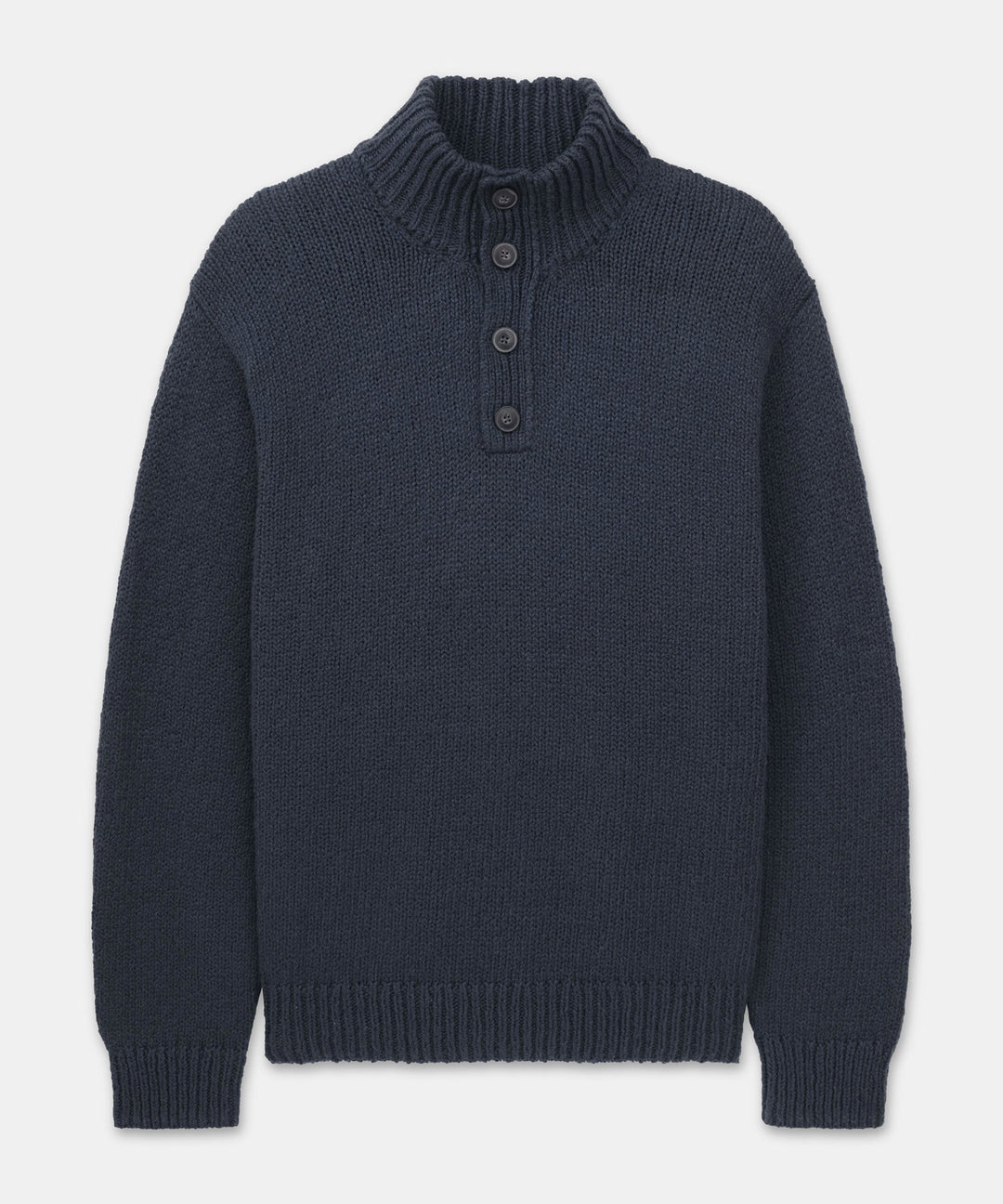 Chunky Cotton Quarter Button Down Sweater