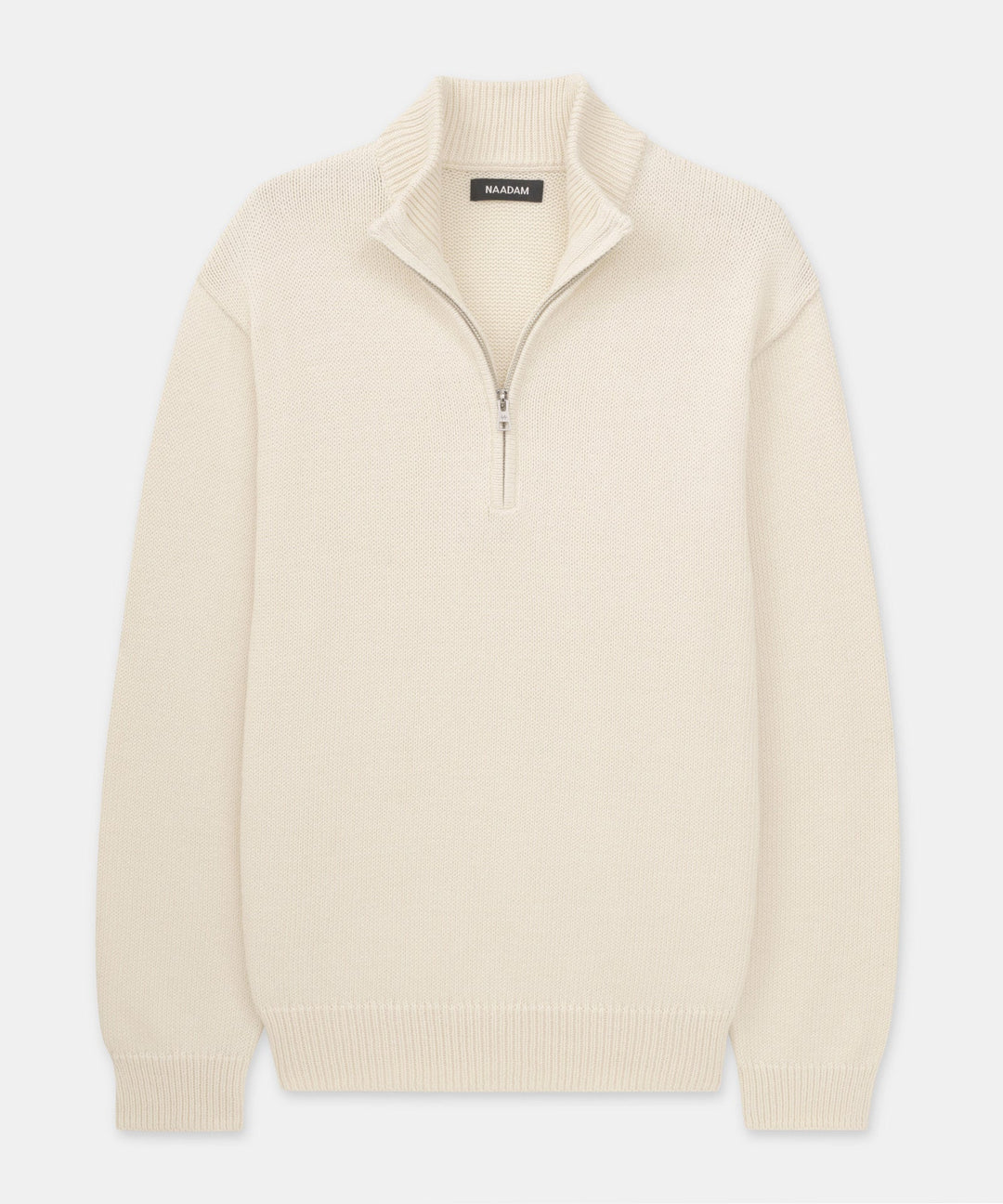 Cotton Relaxed Quarter Zip Sweater